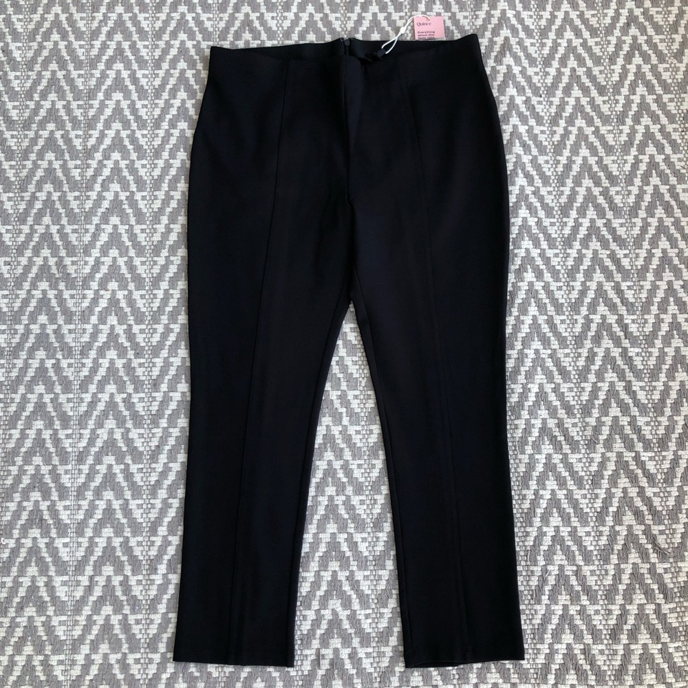 Quince ultra stretch ponte maternity ankle pants size large black